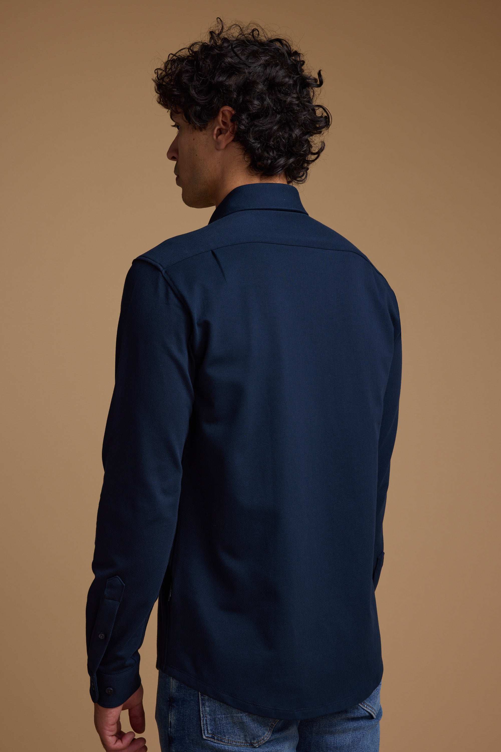 Barkers Abbotwill Knit Shirt in navy, tailored fit, additional view