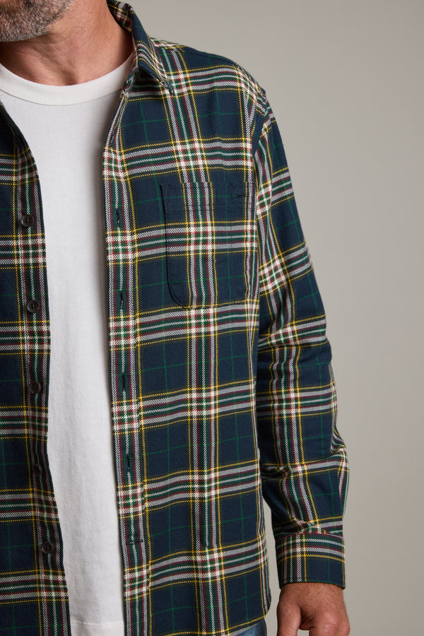 Barkers Brennan Check Overshirt in navy, cotton, additional view