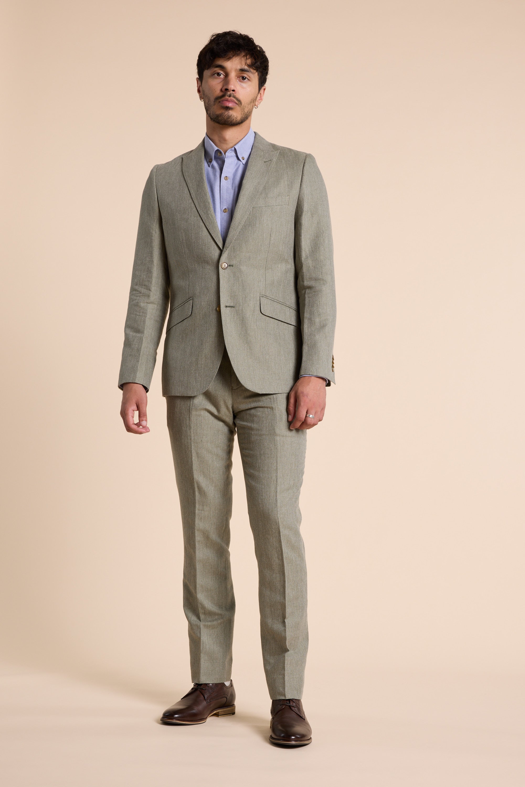 Barkers Pinewood Linen Pant in green, additional view