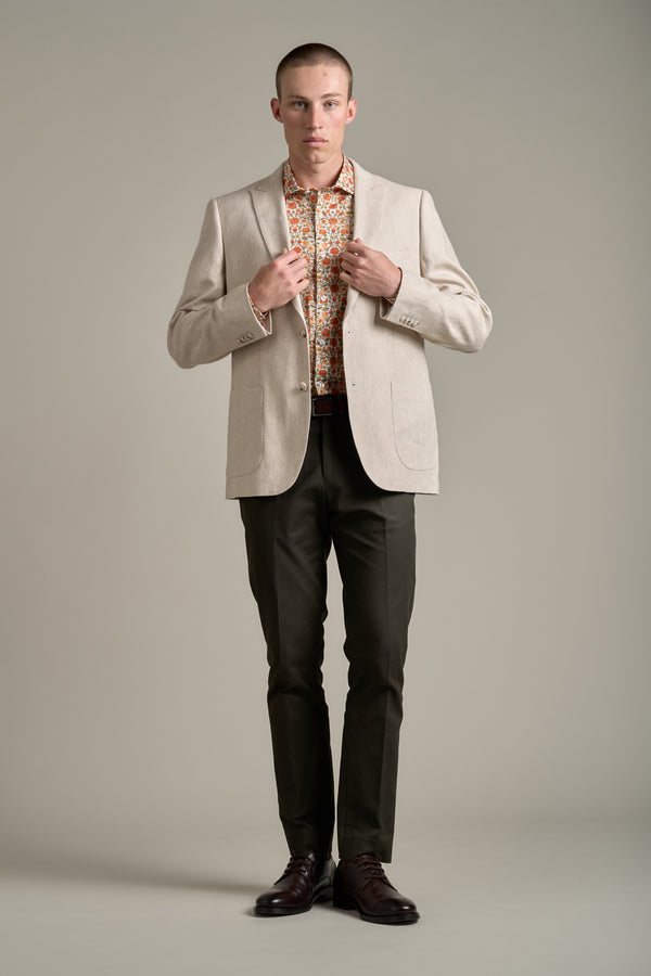 Barkers Hume Herringbone Blazer in ecru, additional view