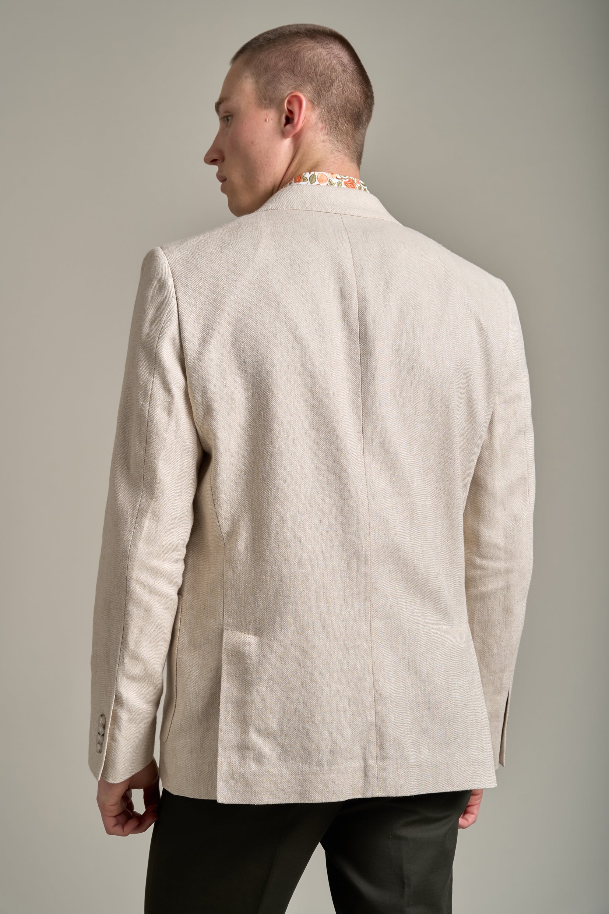 Barkers Hume Herringbone Blazer in ecru, additional view