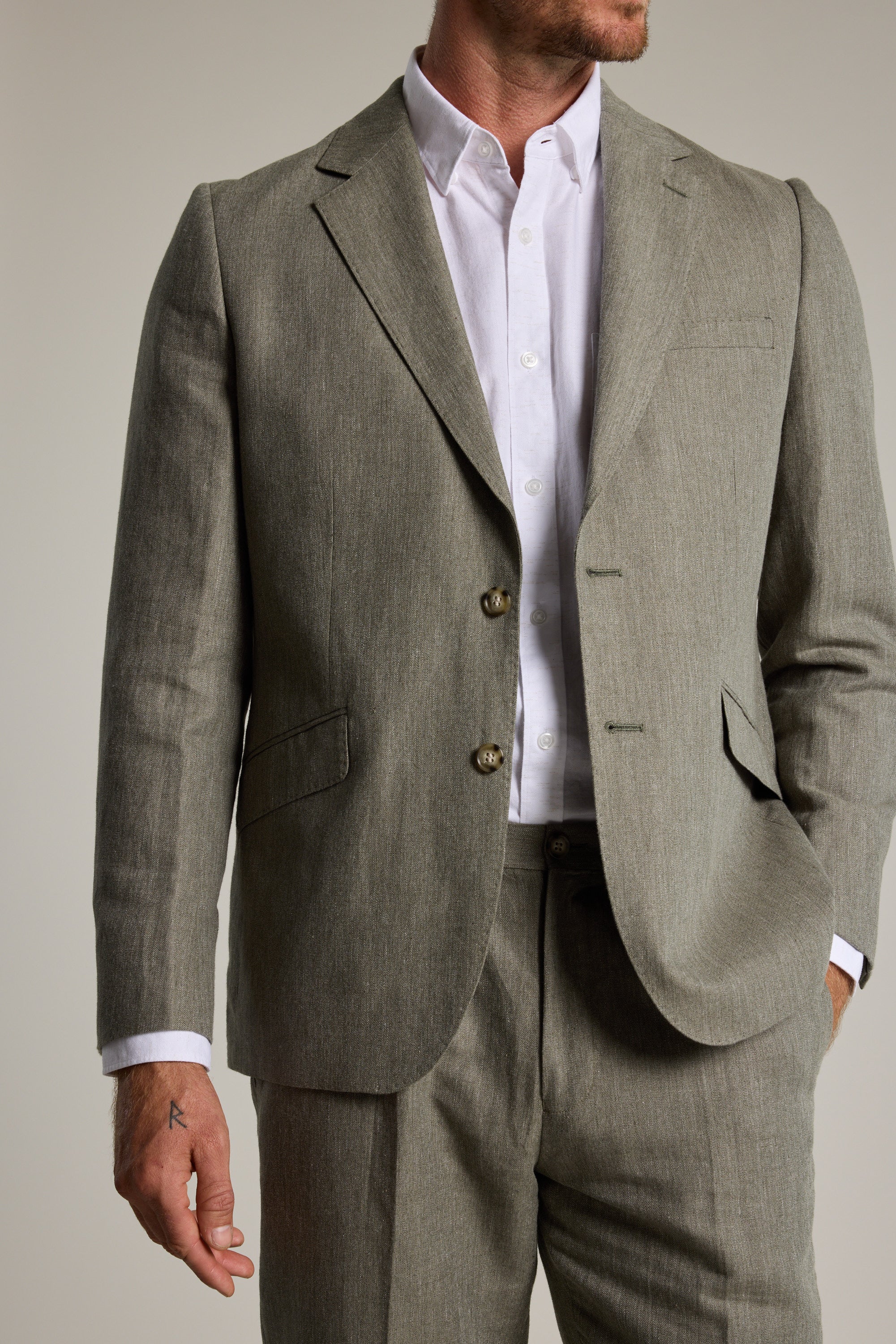 Barkers Paxton Linen Blazer in green, additional view