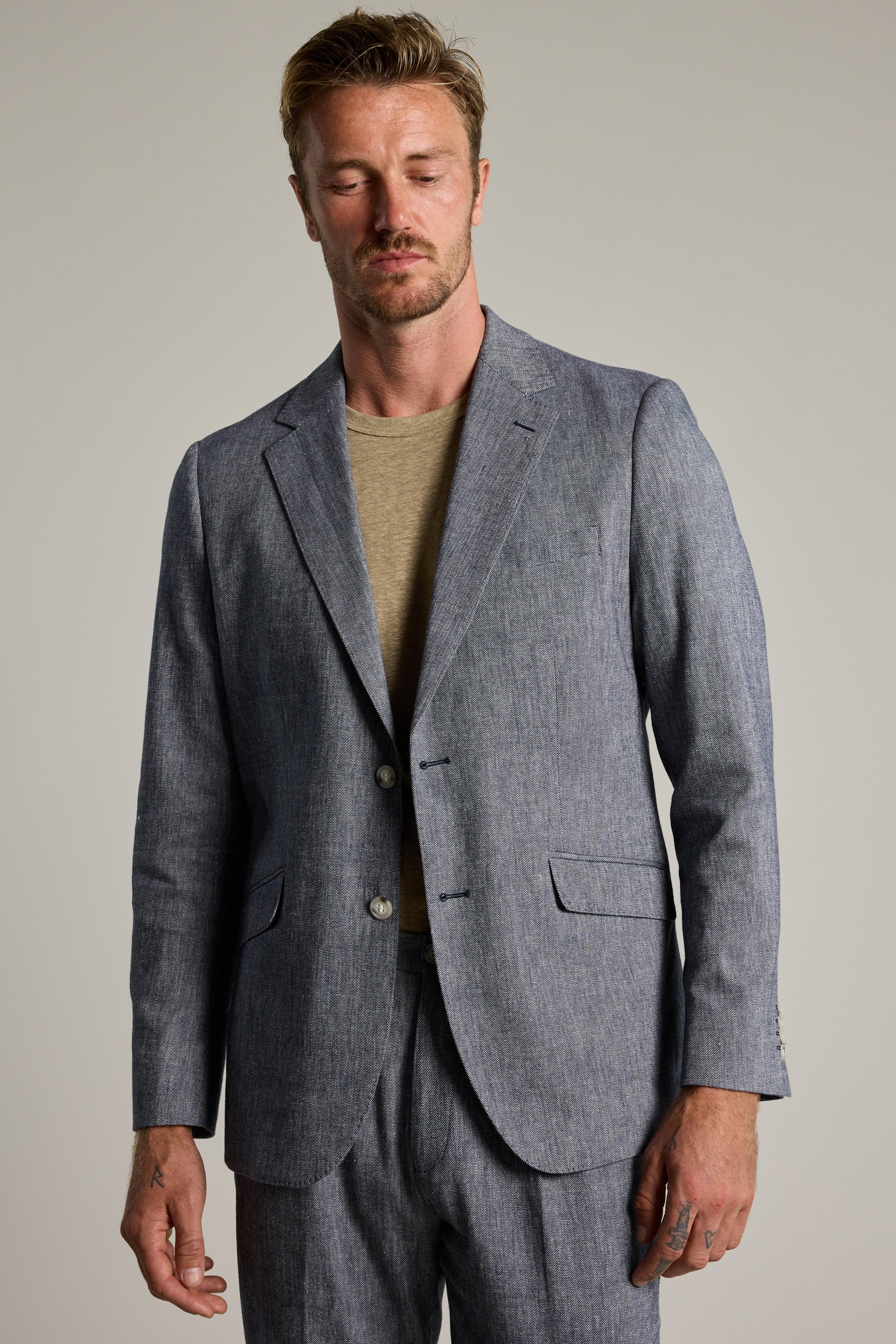 Barkers Paden Twill Blazer in navy, relaxed fit, additional view