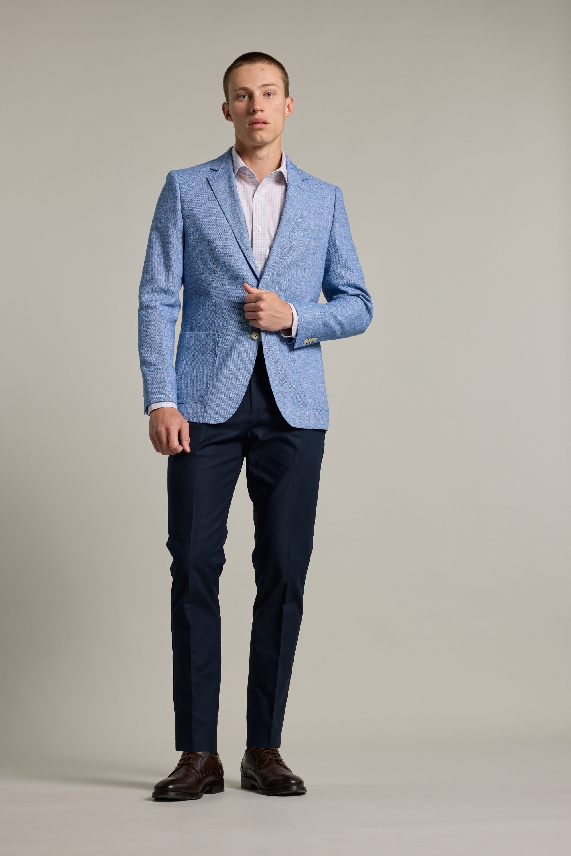 Barkers Mitchel Texture Blazer in blue/white, additional view