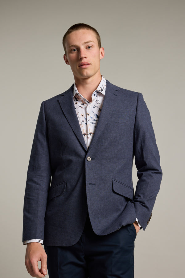 Barkers Ellwood Houndstooth Blazer in navy, additional view