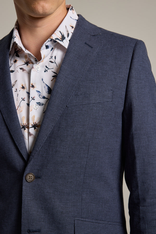 Barkers Ellwood Houndstooth Blazer in navy, additional view