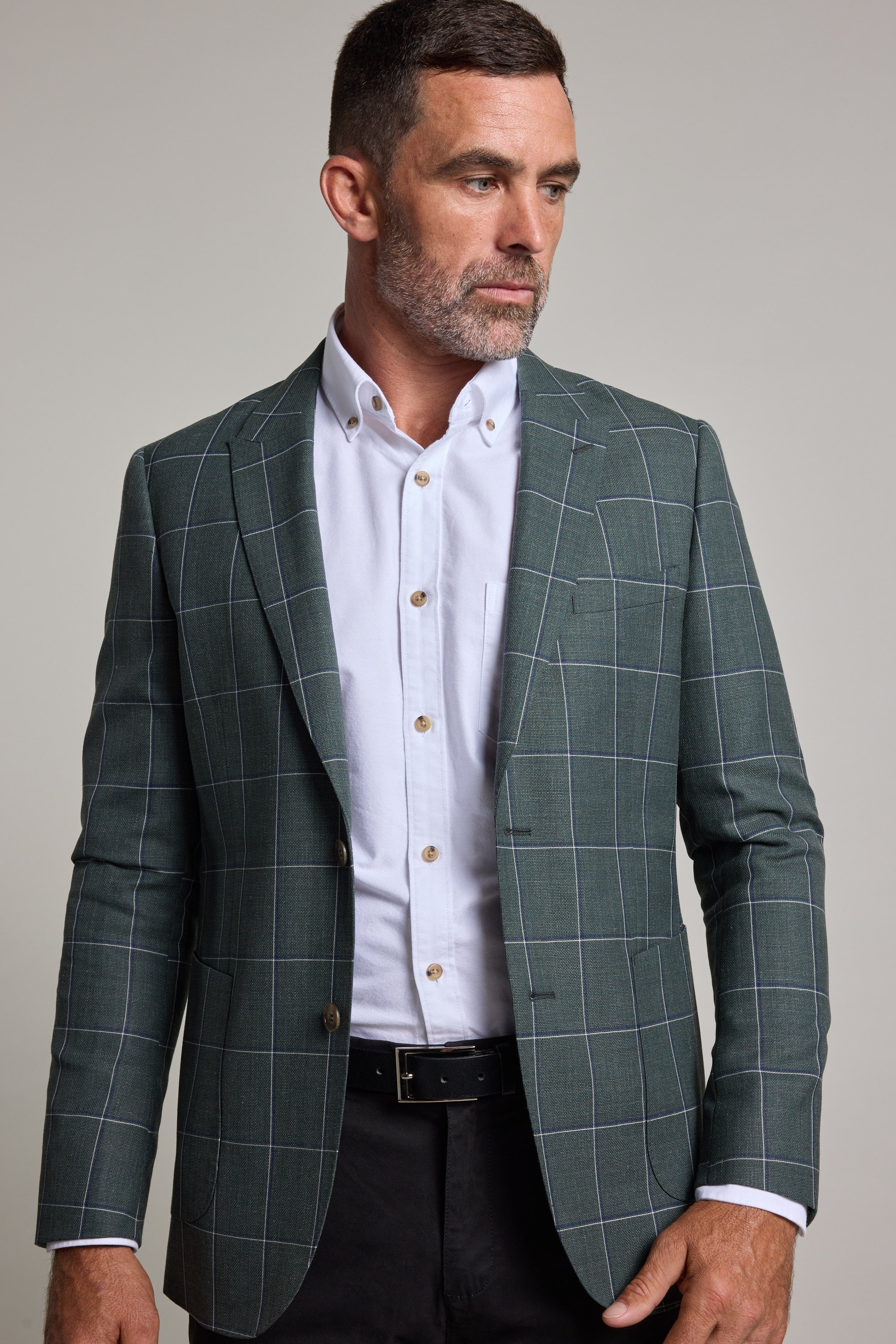 Barkers Nathaniel Check Blazer in green check, additional view