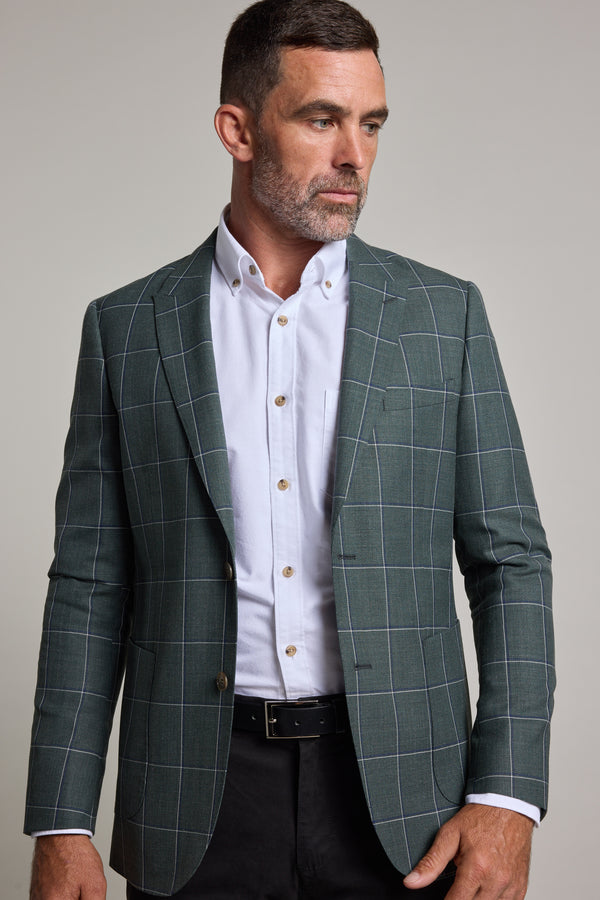 Barkers Nathaniel Check Blazer in green check, additional view