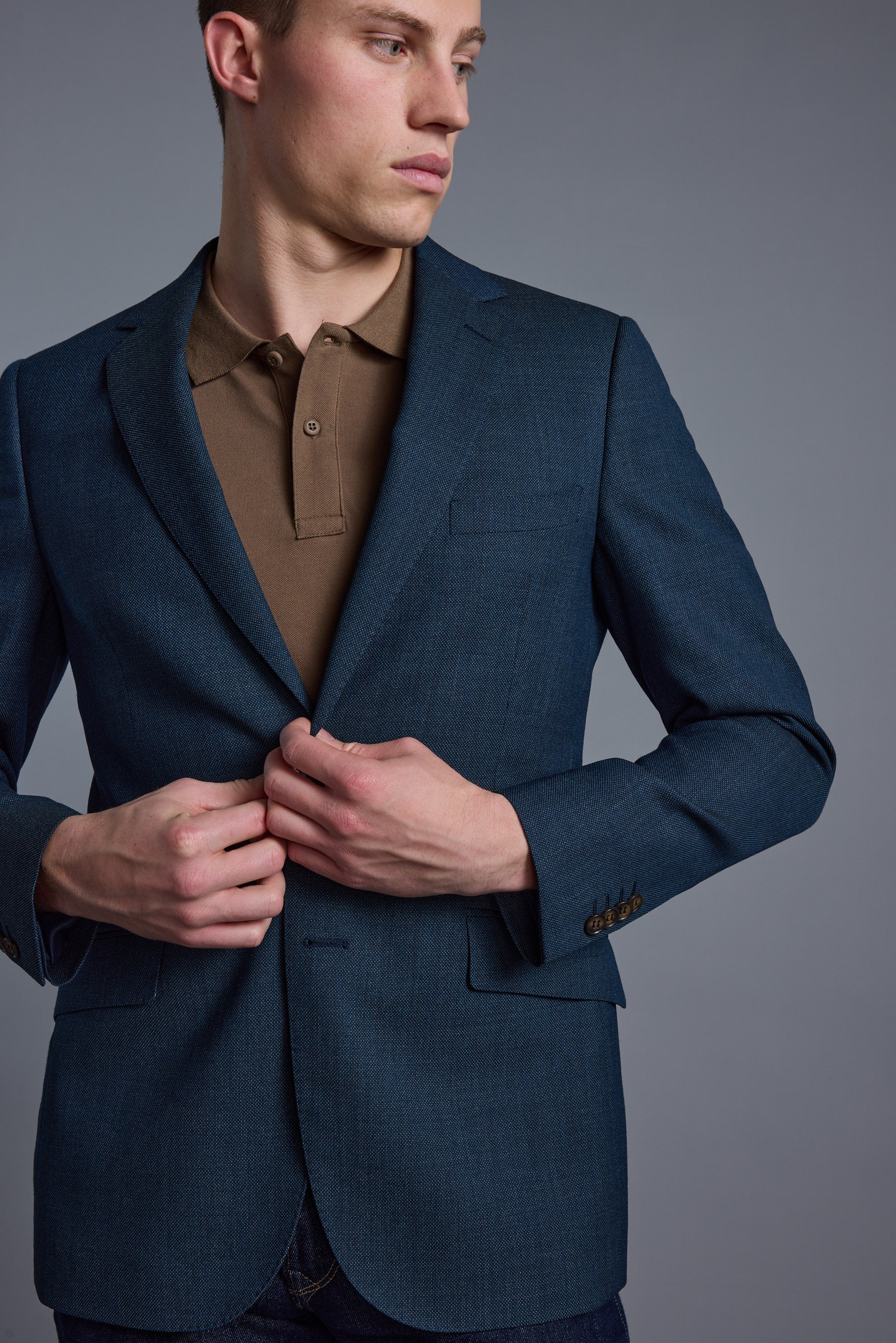 Barkers Filey Texture Blazer in blue, additional view