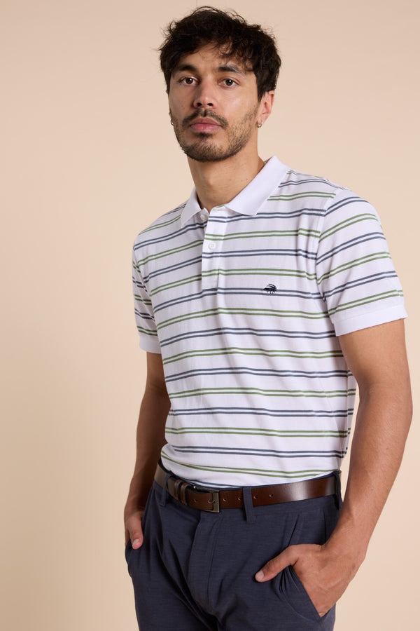 Barkers Regent Pique Stripe Polo, regular fit