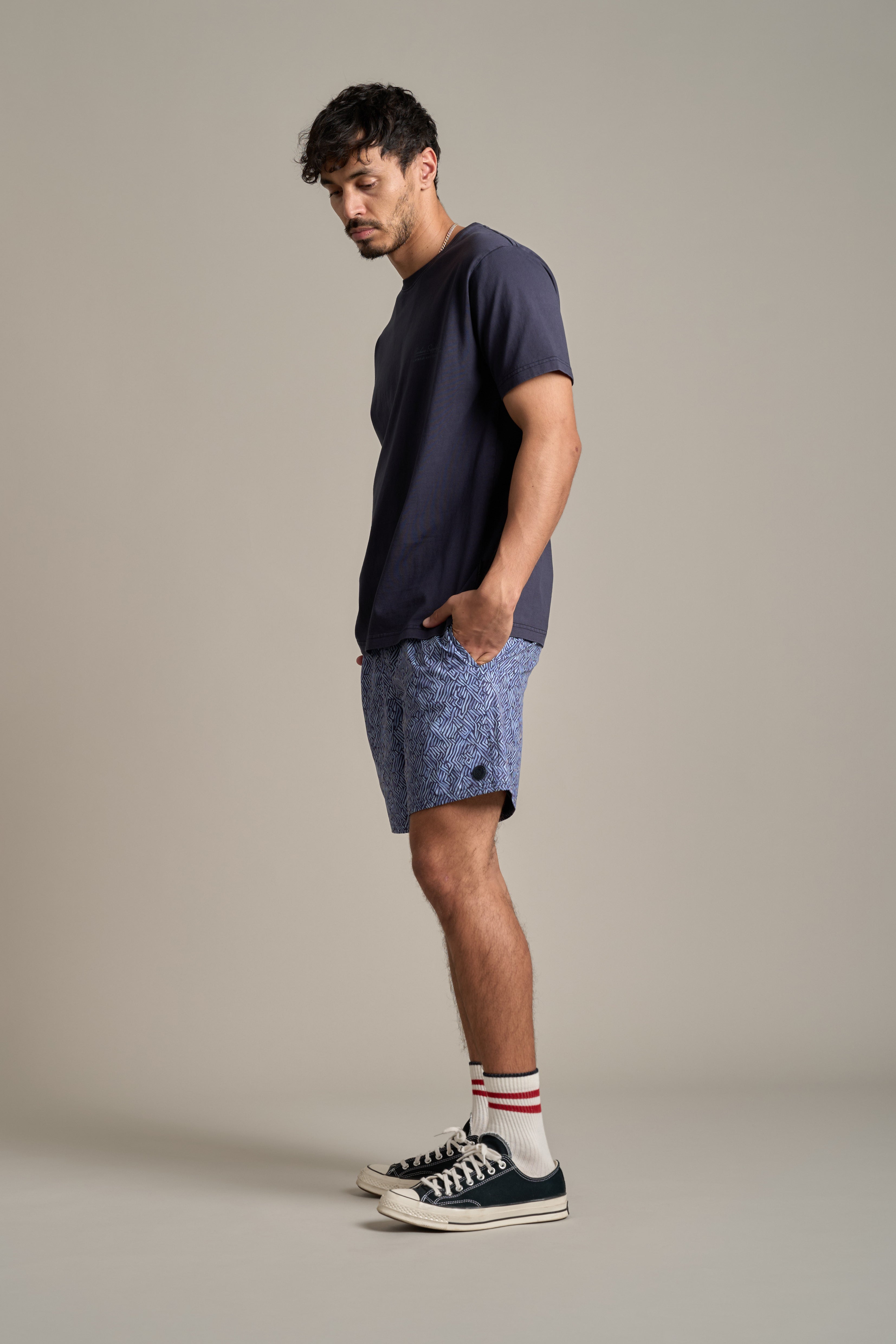 Barkers Raven Print Volley in navy, alternate view
