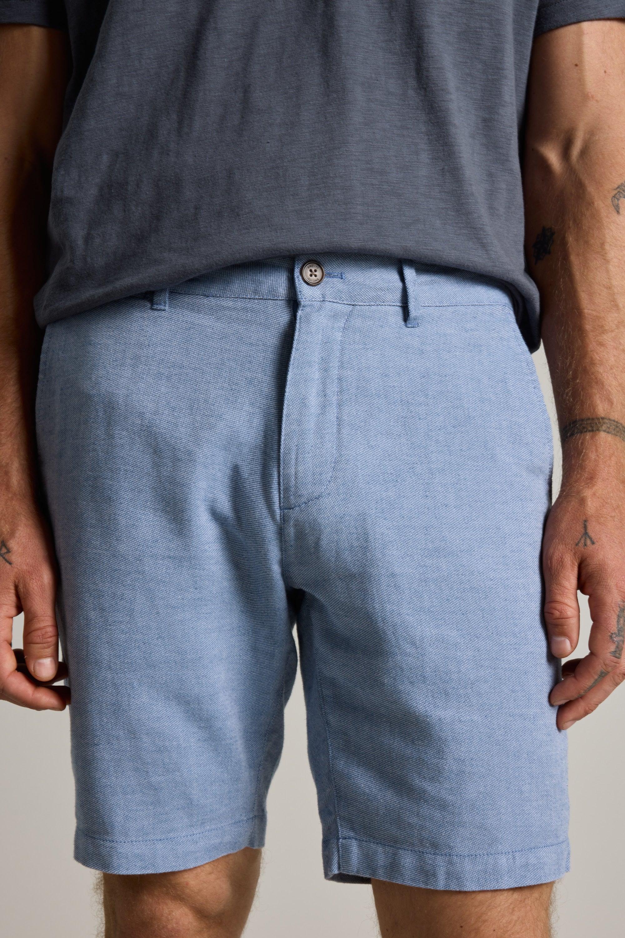 Barkers Elliot Texture Walk Short in blue, additional view