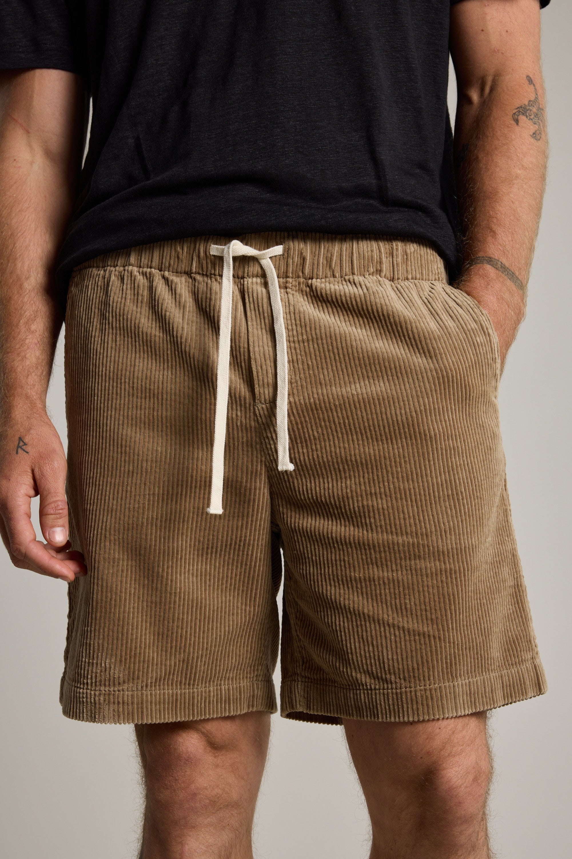 メンズウェア 8G SHOOT CORDUROY SHORT PANTS HOTake Mens Corduroy Shorts Casual 7 Inch Elastic Waist Drawstring