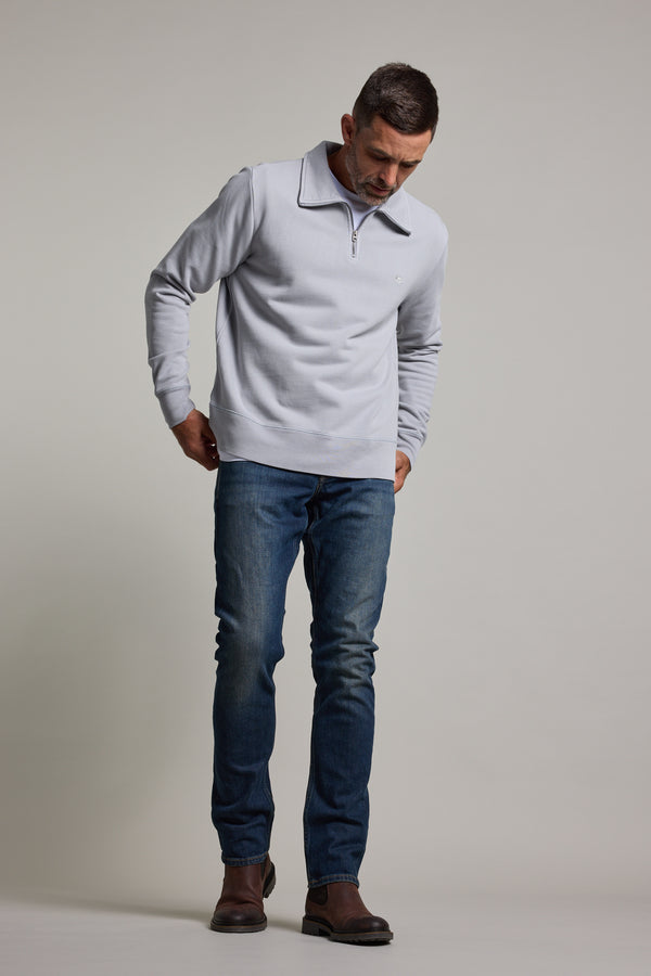 Barkers Galway GD 1/4 Zip in silver, relaxed fit, additional view