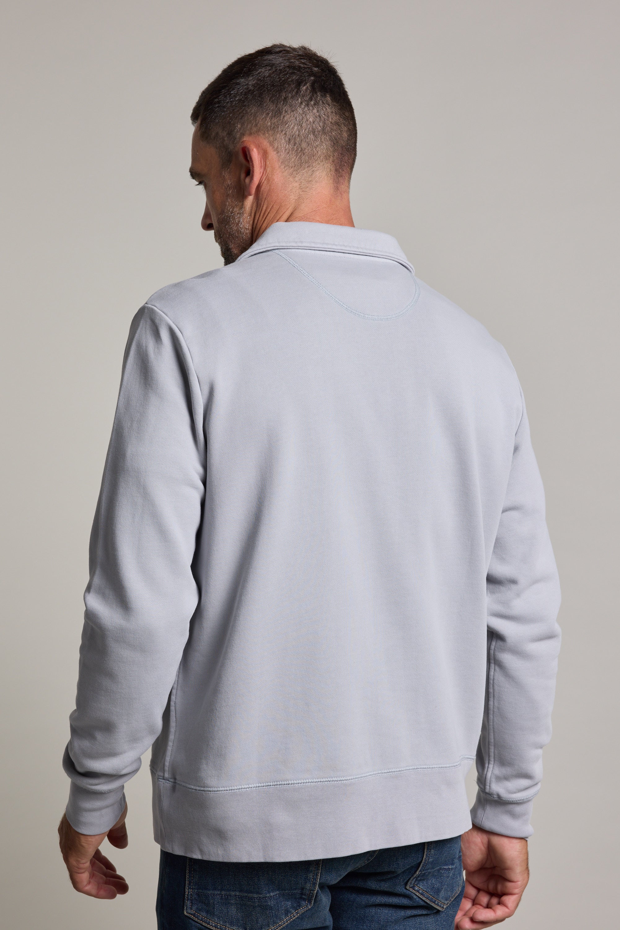 Barkers Galway GD 1/4 Zip in silver, relaxed fit, additional view