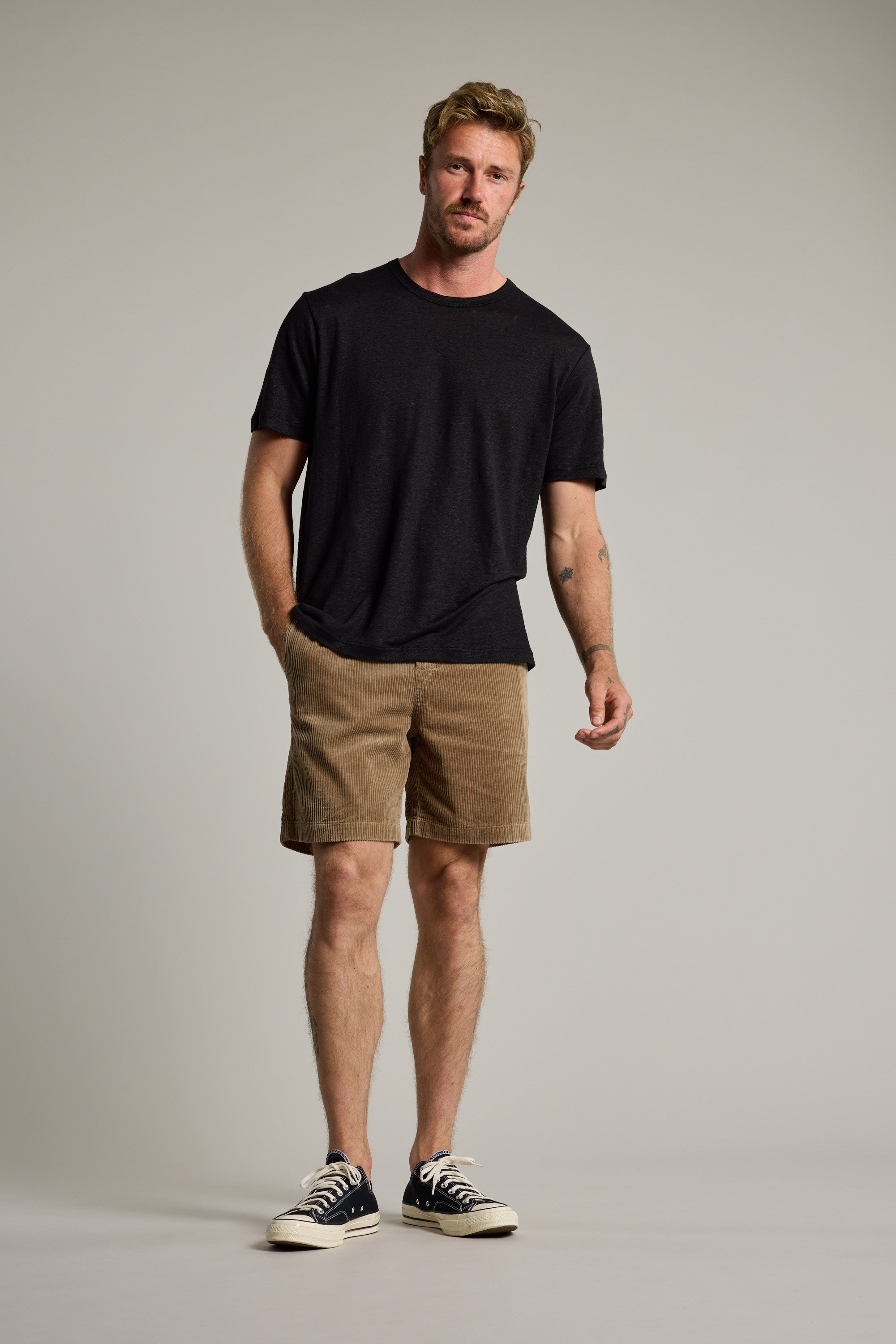 Barkers Lennox Cord Weekend Short in taupe