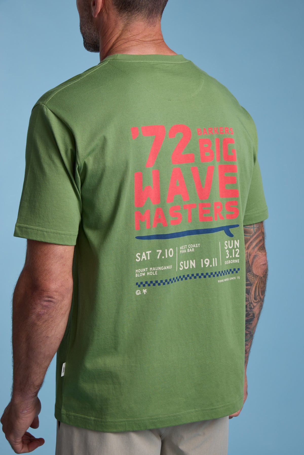 Shop 72 Wave Masters Print Tee (GREEN) | Barkers