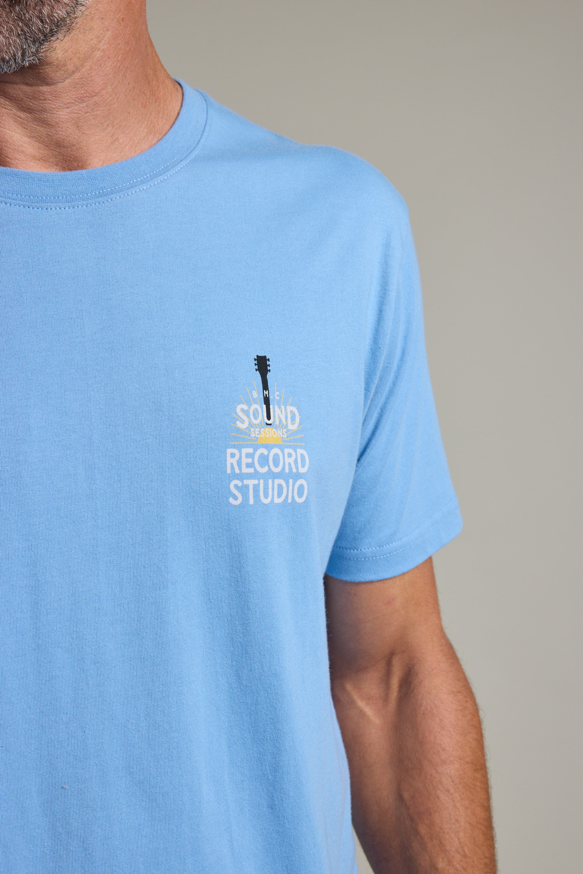 Barkers BMC Sound Sessions Print Tee in sky blue, regular fit, alternate view
