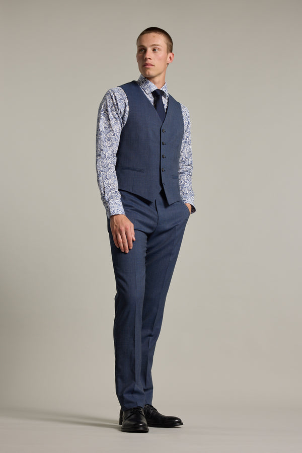 Barkers Yeaton Texture Suit Trouser in blue, additional view