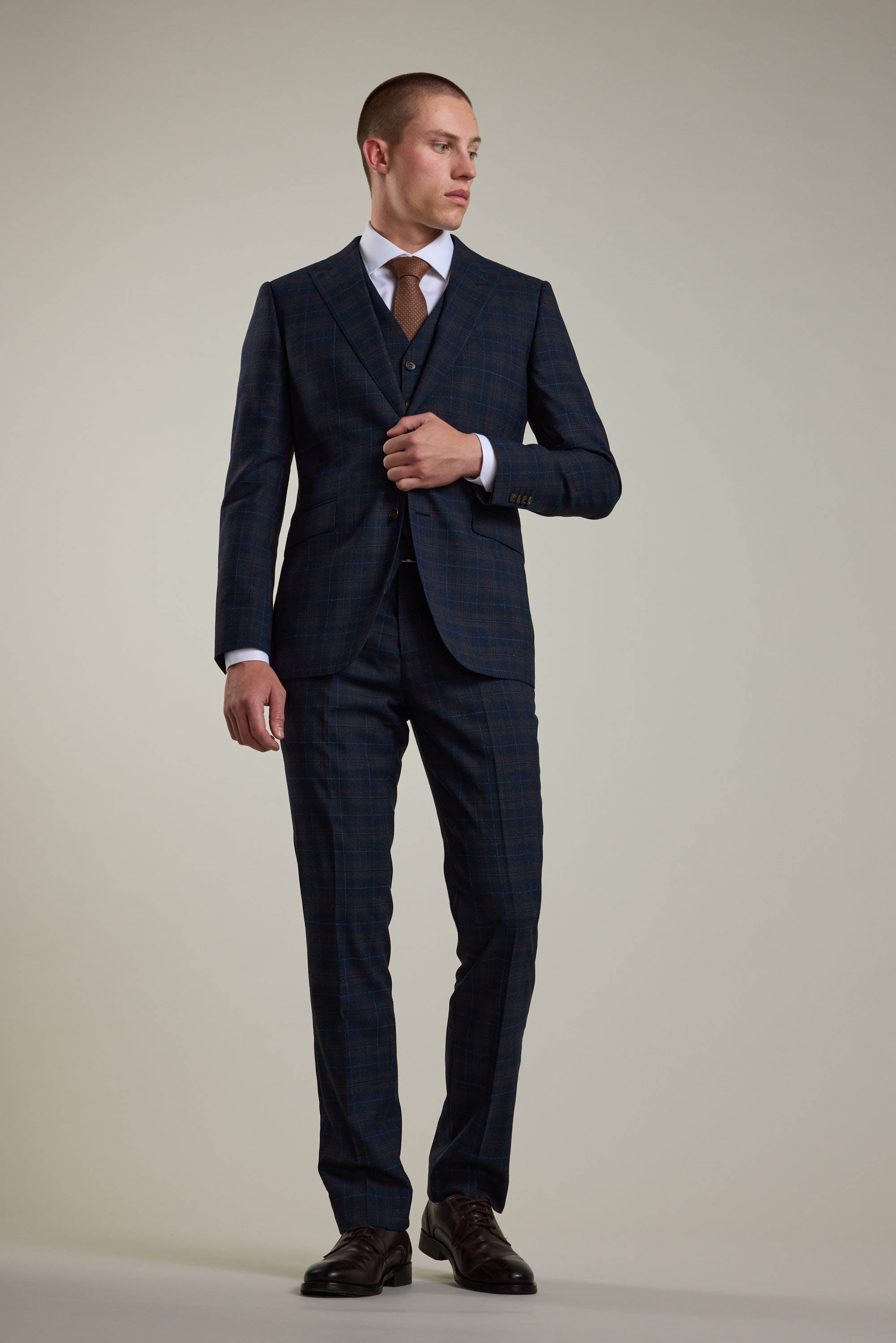 Barkers Lockhard Check Suit Jacket in navy check, additional view