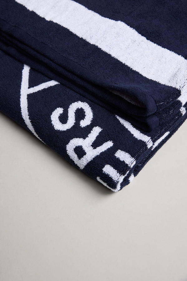 Barkers Beach Towel in navy, cotton, additional view