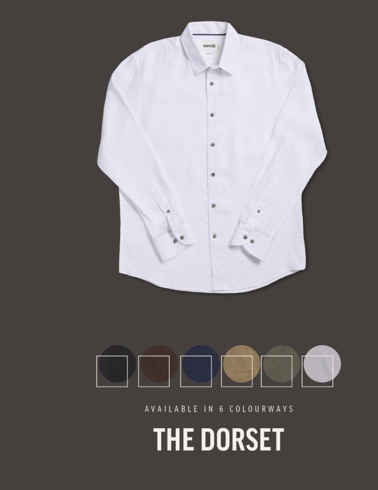 Shop the 100% french linen dorset shirt at Barkers. 