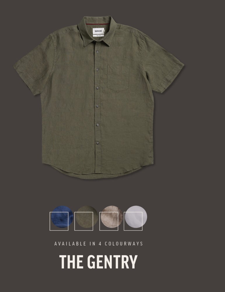 Shop the 100% french linen gentry shirt at Barkers. 