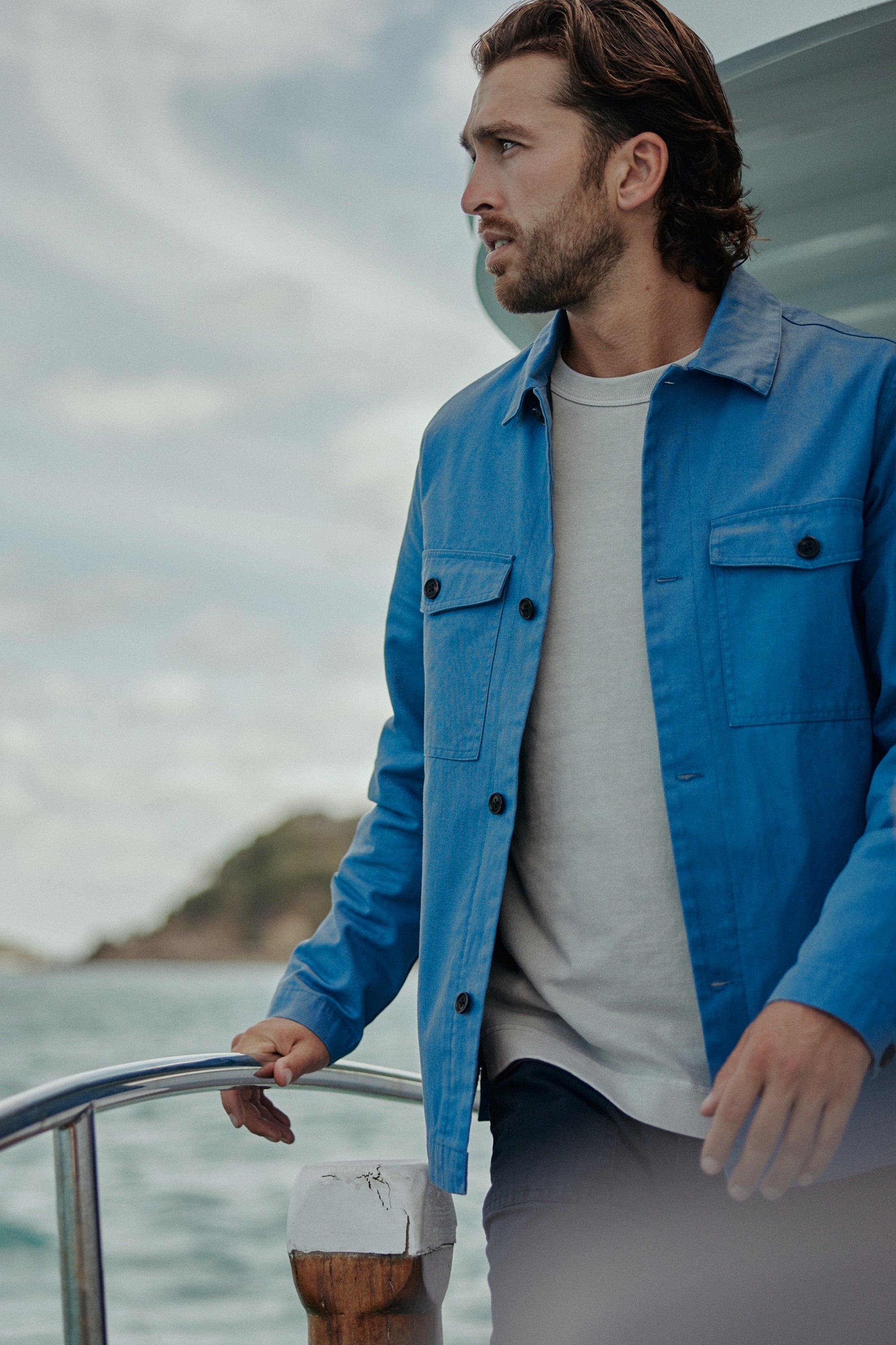 On Sale in Outlet Halkett Worker Jacket FRENCH BLUE Barkers NZ
