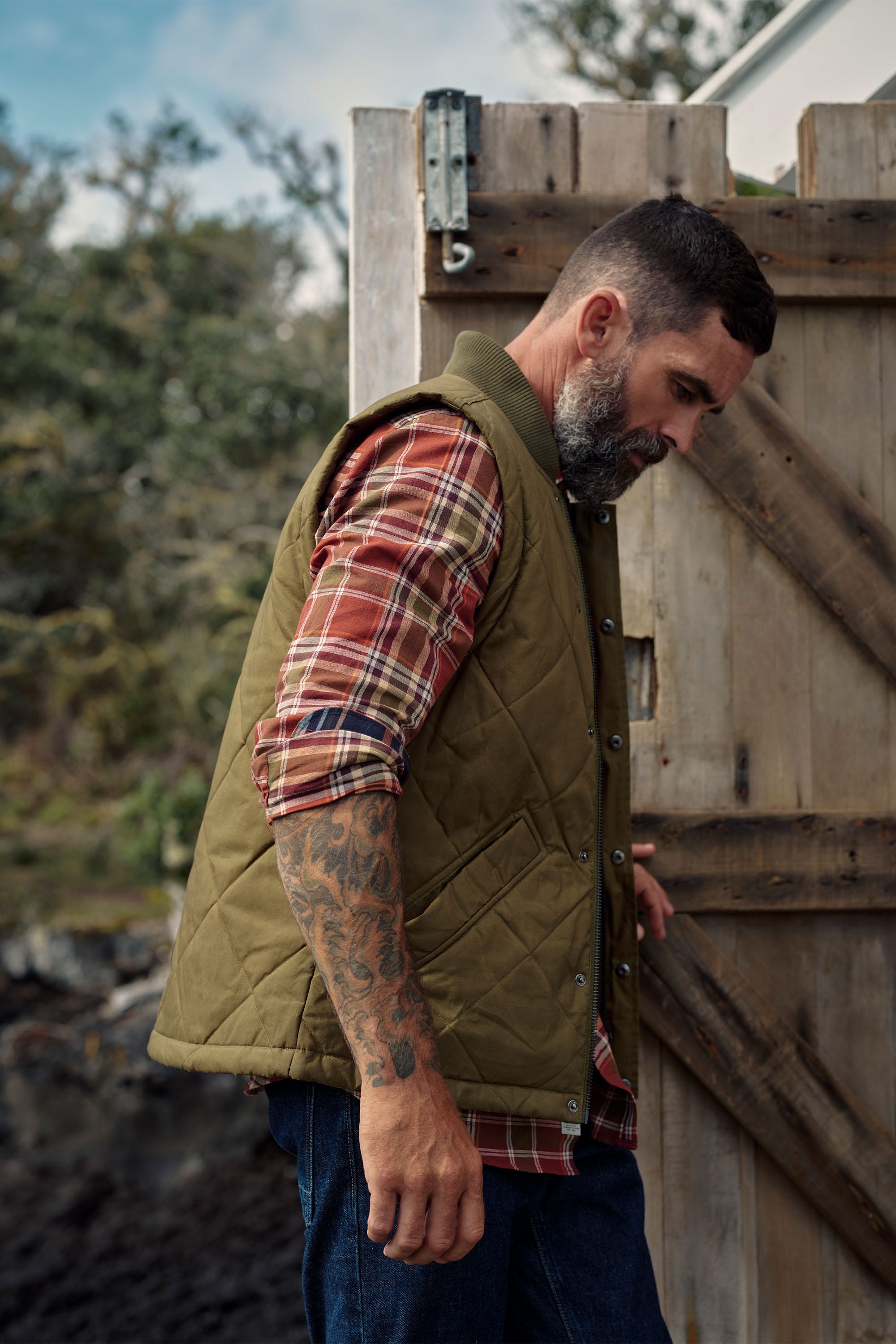 Men's waxed canvas shop vest