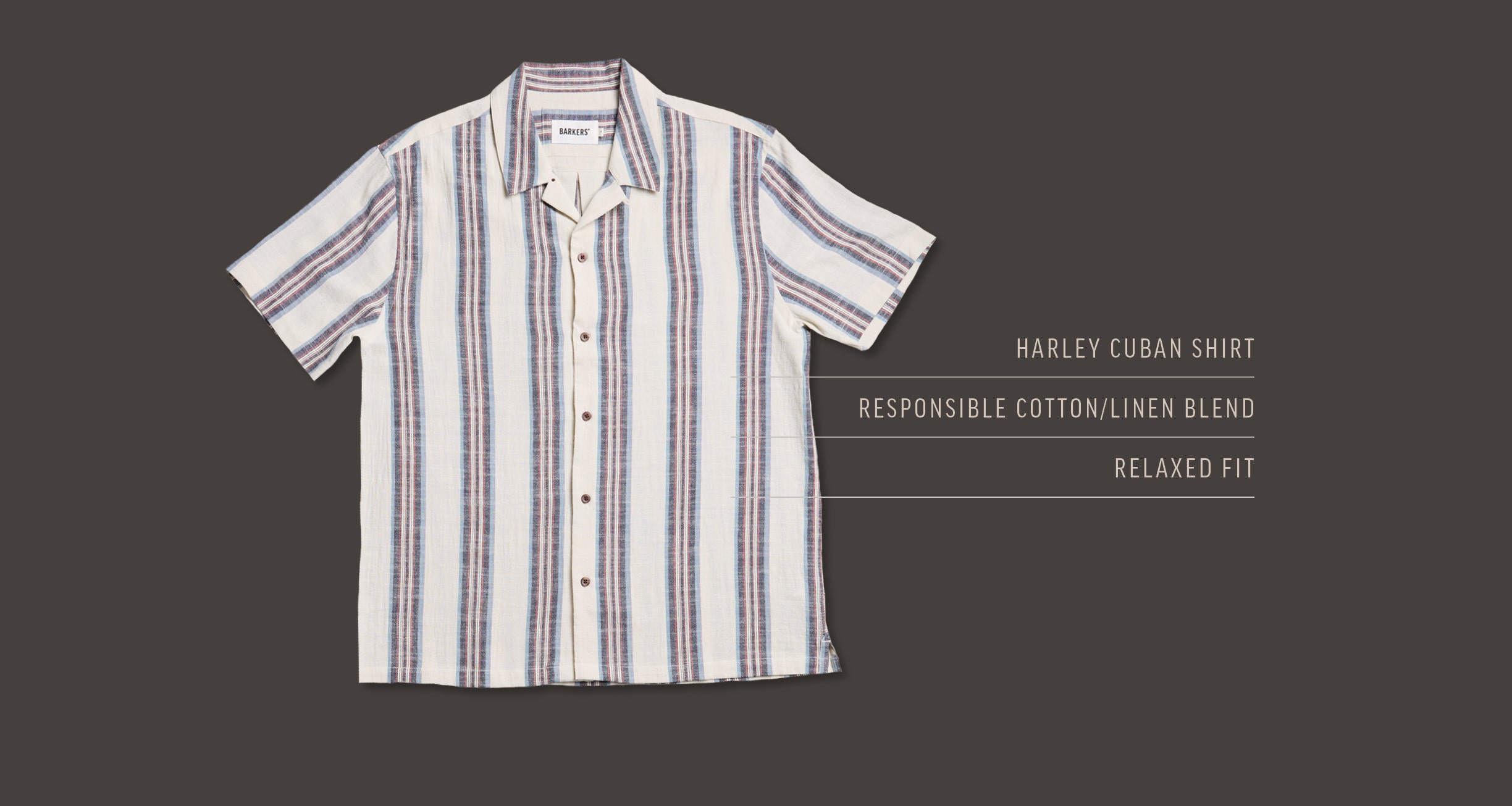 Shop the range of Cuban Collar Short Sleeve Shirts at Barkers. 