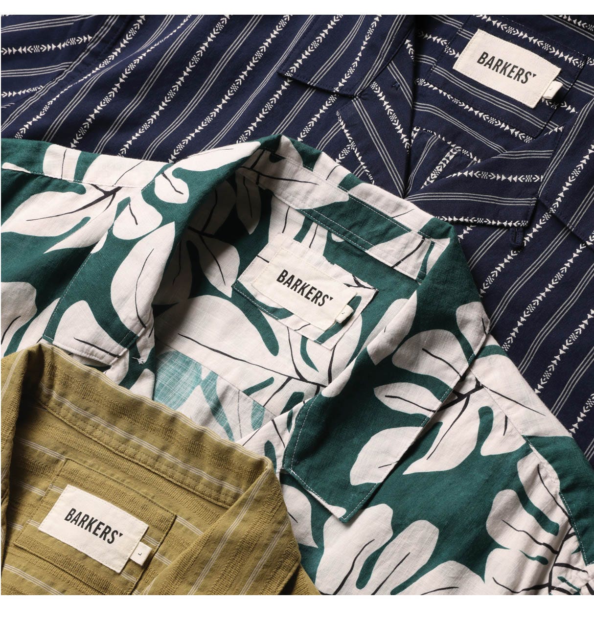 Shop the range of Cuban Collar Shirts at Barkers. 