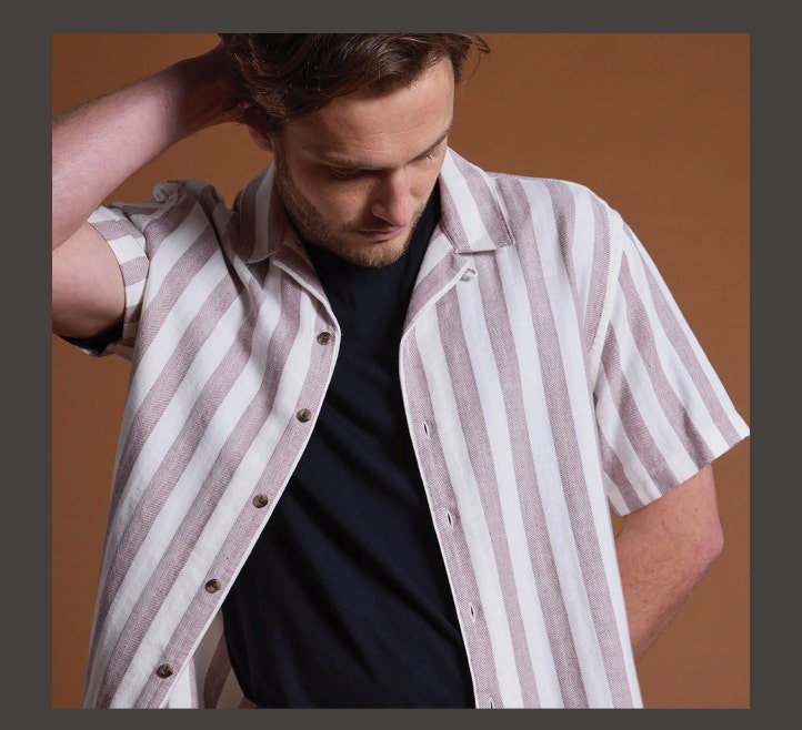 Shop the range of Cuban Collar Shirts at Barkers. 
