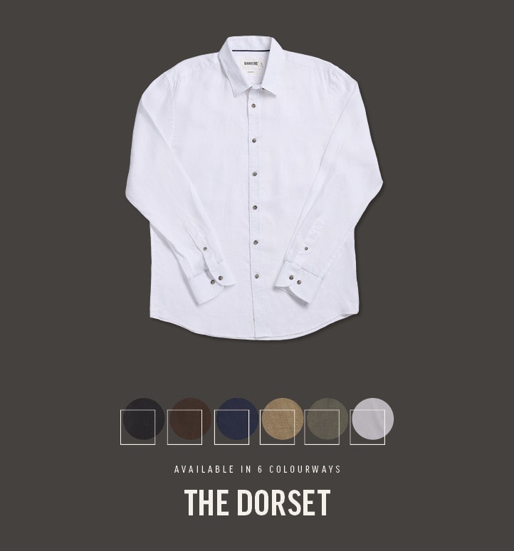 Shop the 100% french linen dorset shirt at Barkers. 
