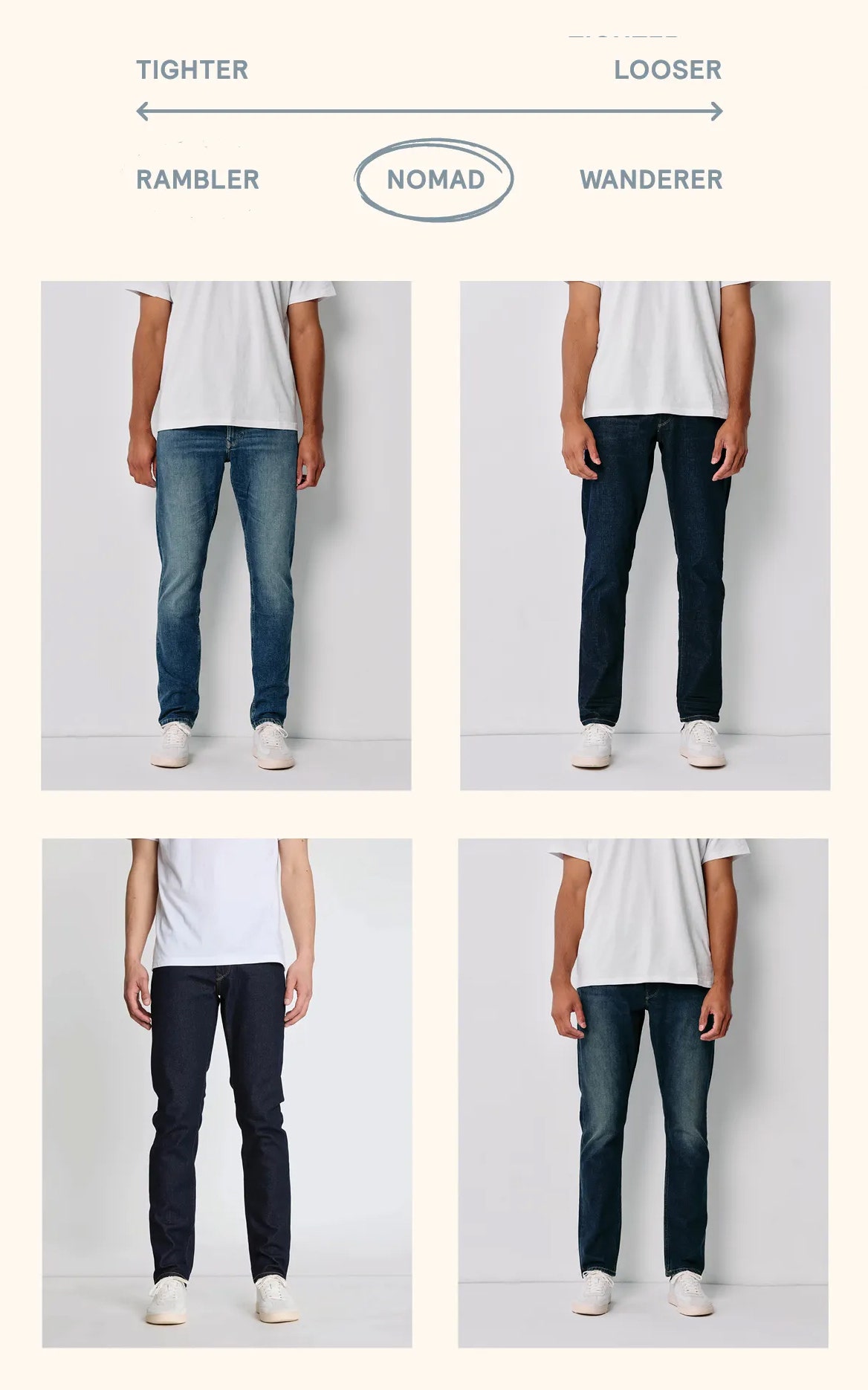 Shop tapered fit men's jeans at Barkers. 2024 Regenerative cotton denim collection. 